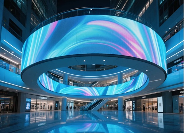 商场中庭弧形LED屏设计方案与效果展示
